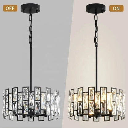 Luxury Crystal Drop LED Ceiling Light in Silver Stainless