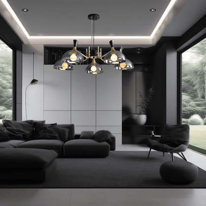 Modern Black Glass LED Chandelier