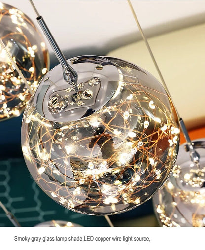 Elegant Glass Globe Stairway Lighting Fixture