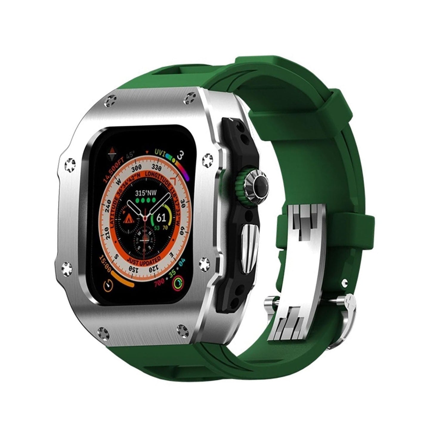 Durable Rubber Band & Metal Case for Apple Watch Ultra