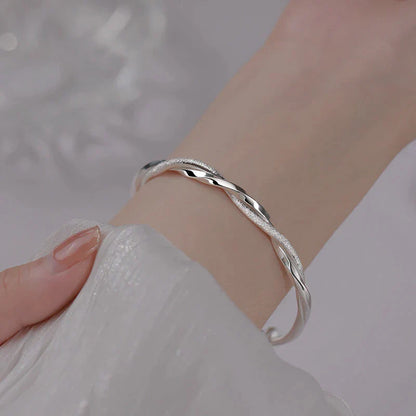 Elegant Woven Silver Bracelet for Women Classic Jewelry - Lusomart