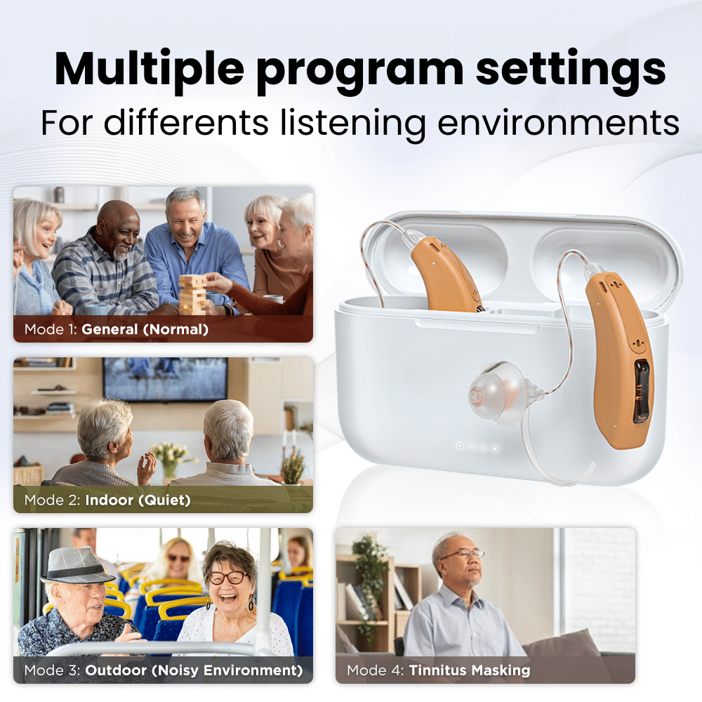 Rechargeable Wireless Noise Cancelling Hearing Amplifier