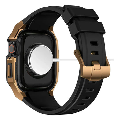 Colorful Rubber Apple Watch Strap With Metal Case