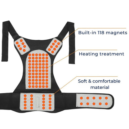 Comfortable Adjustable Back Support With Heat Therapy