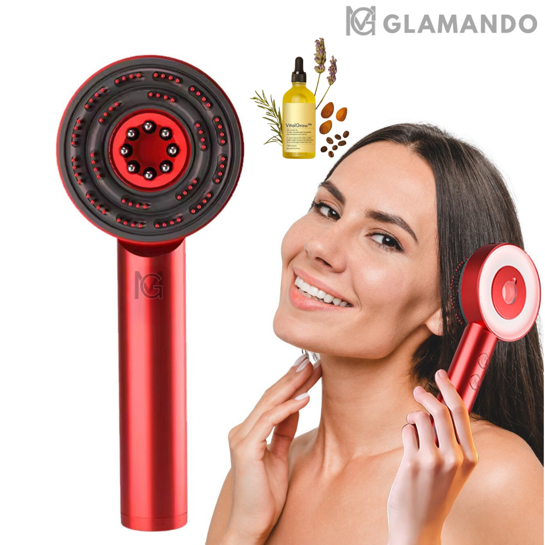 Rejuvenating Scalp Massager With LED Light And Variable Speeds - Lusomart