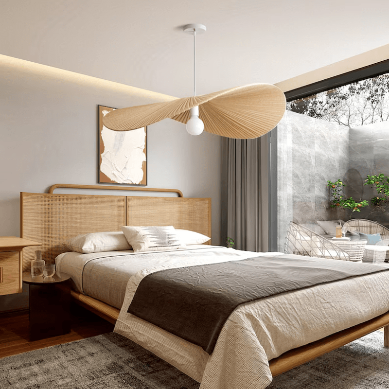 Rustic Linen Hanging Lamp