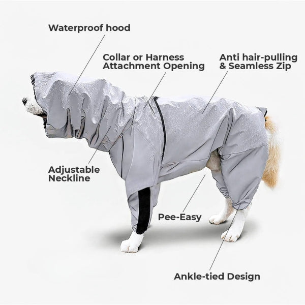 Waterproof Dog Rain Jacket With Leg Covers