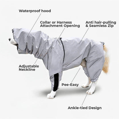 Waterproof Dog Rain Jacket With Leg Covers