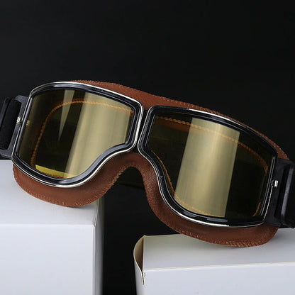 Classic Biker Goggles With Tough Lenses And Cushion Fit