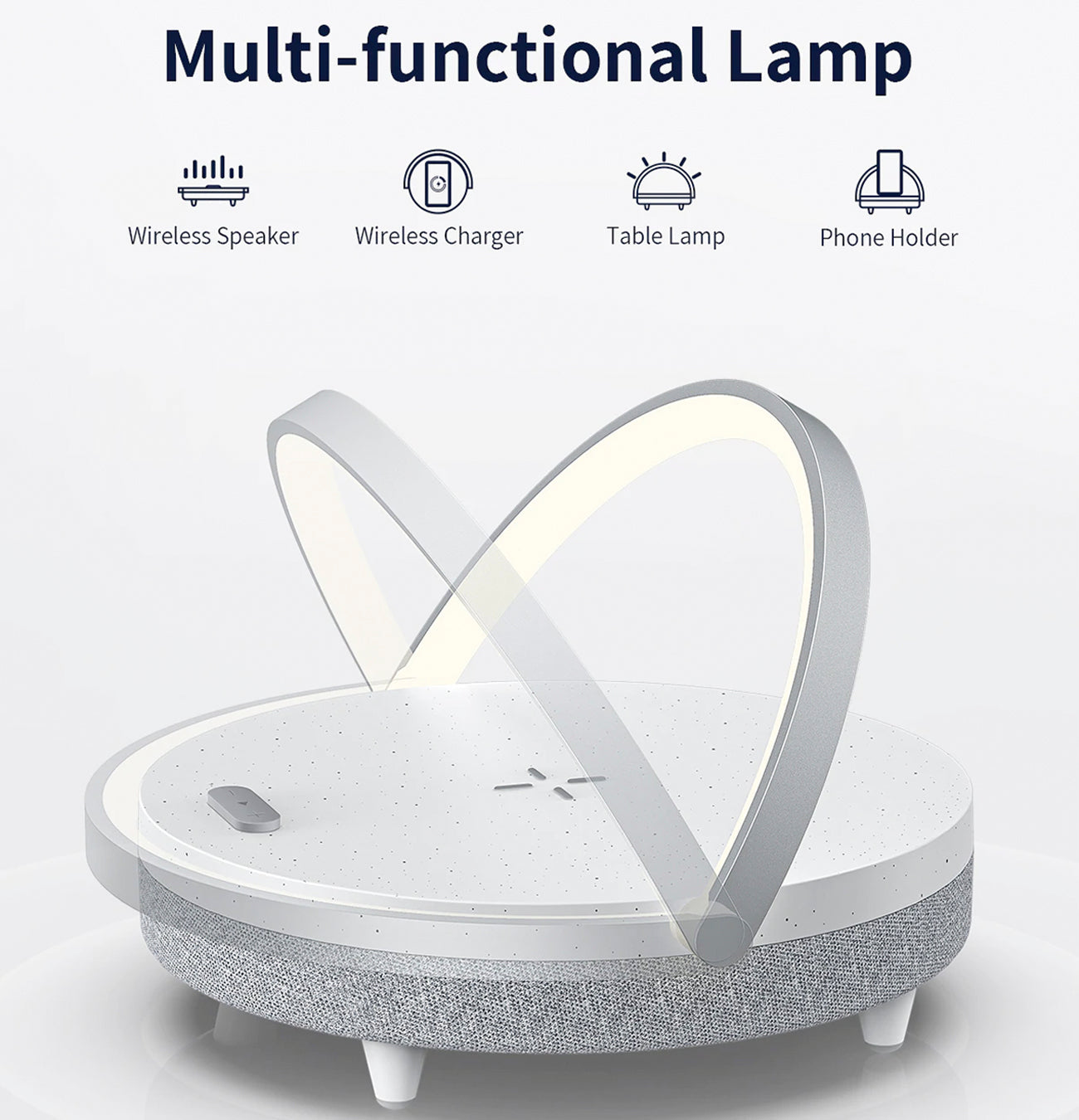 Smart 4-in-1 Bedside Table Lamp with Charger and Speaker