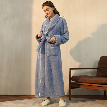 Soft Plush Winter Robe with Adjustable Belt