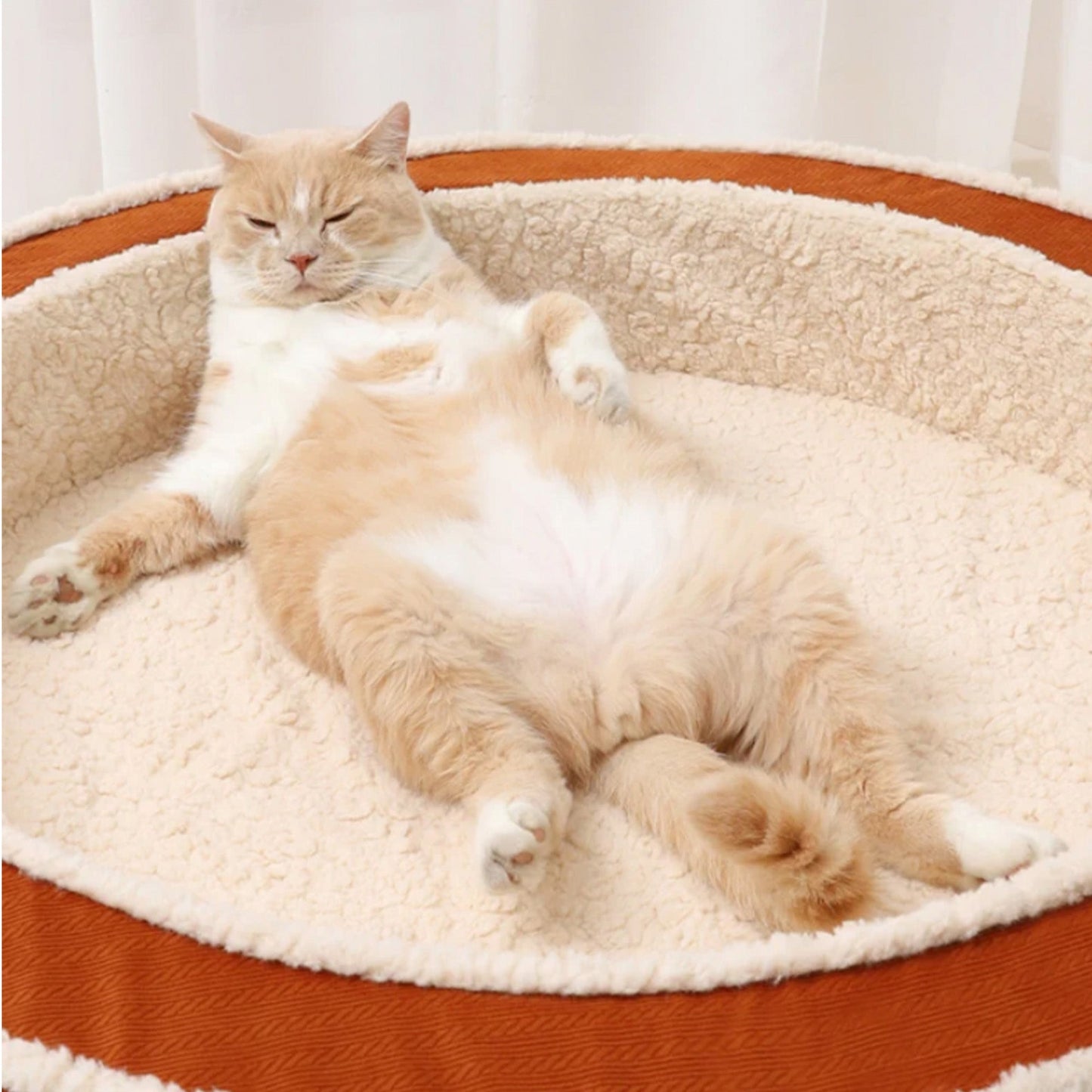 Comfy Soft Round Pet Bed Orthopedic Non Slip Bottom