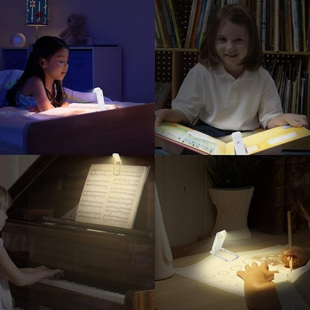Portable LED Reading Light with USB Rechargeable Clip