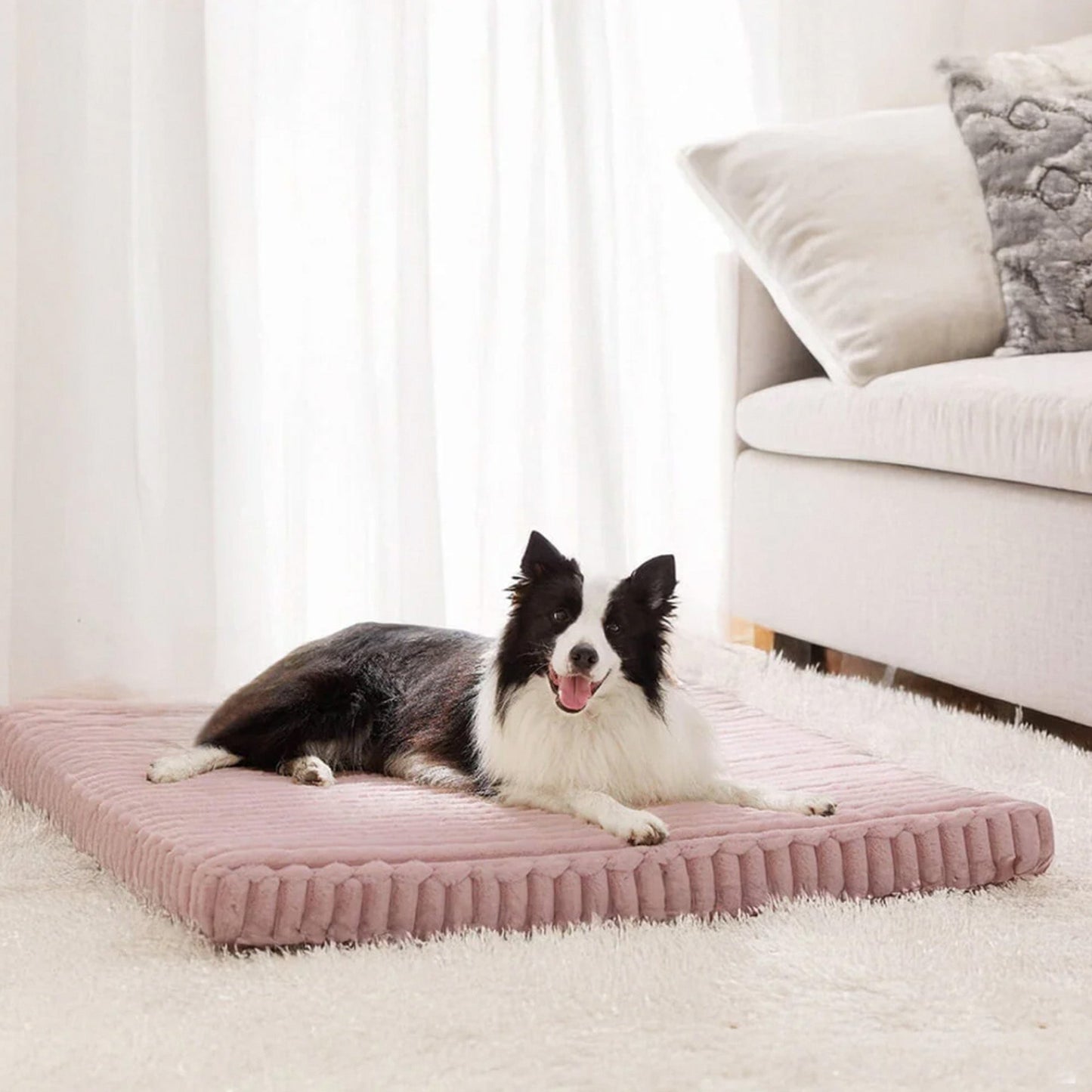Plush Fake Fur Pet Mattress Comfortable Cozy Support Bed