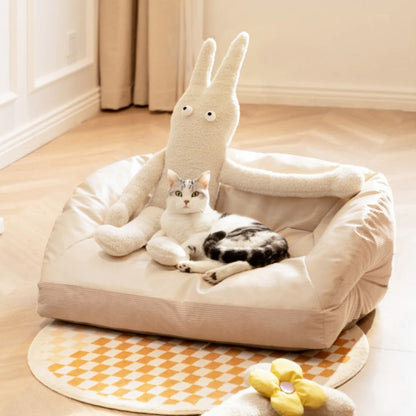 Comfy Pet Bed Waterproof Durable Plush Cushion