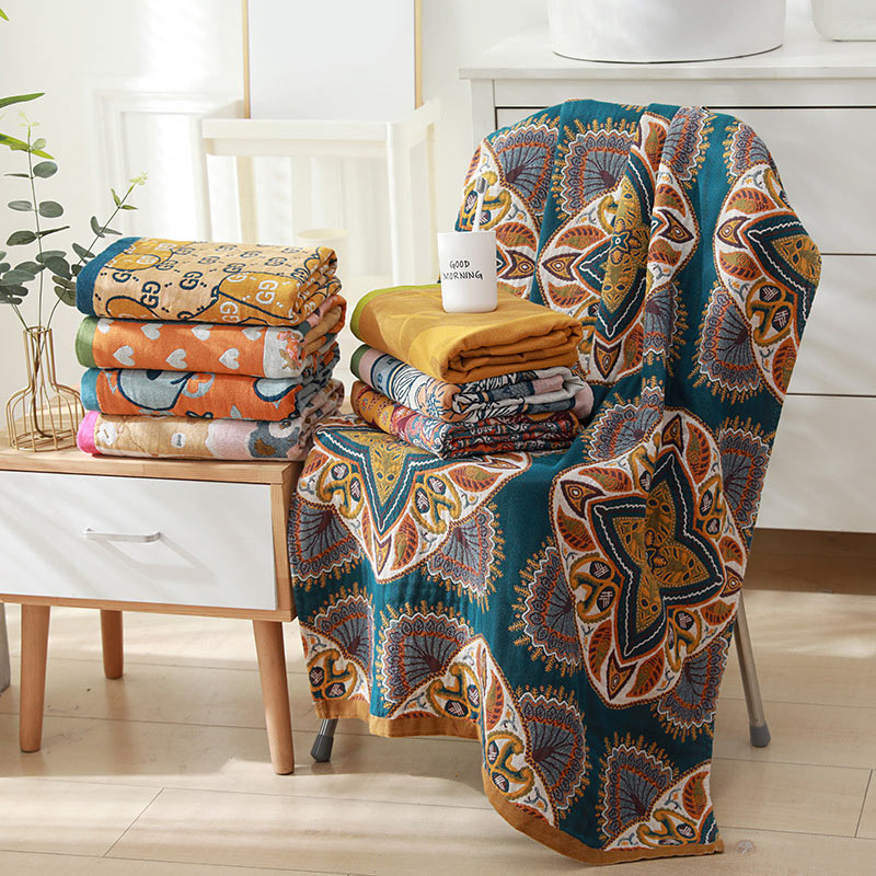 Plush Absorbent Double Sided Beach Cotton Towel - Lusomart