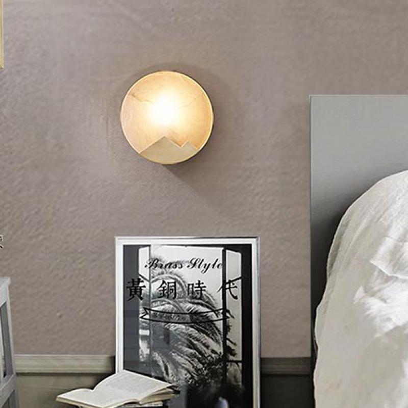 Modern Marble LED Wall Lamp With Gold Trim - Lusomart