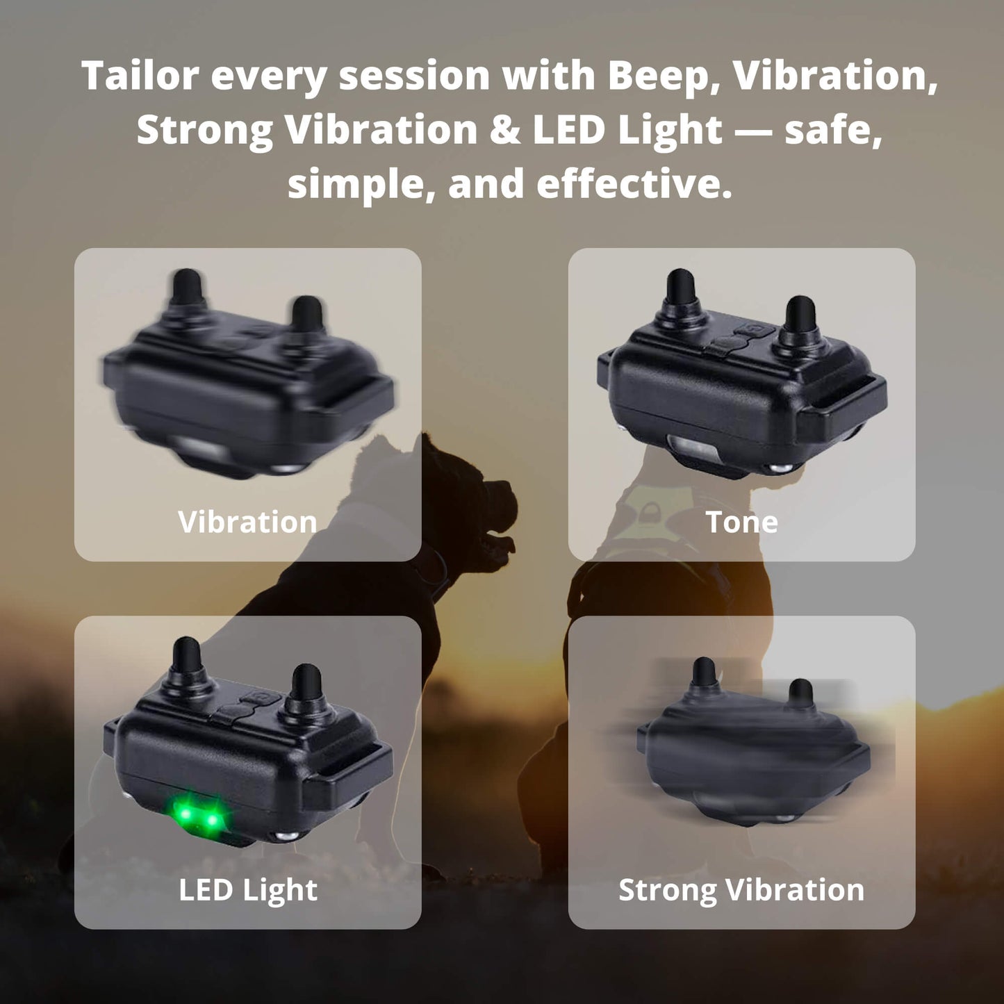 Long Range Waterproof Dog Training Collar With Rechargeable Remote