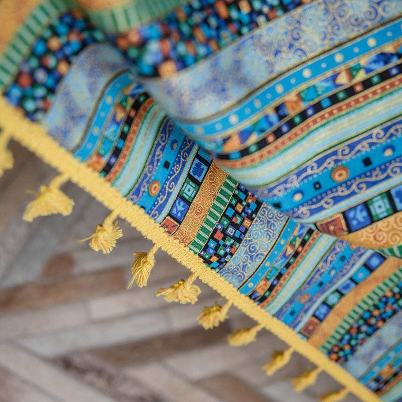 Vibrant Beaded Sheer Window Curtains