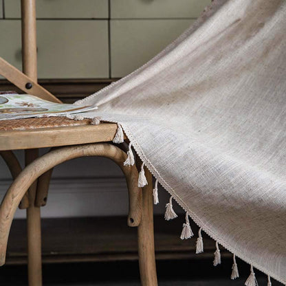 Rustic Fringe Off White Sheer Curtain