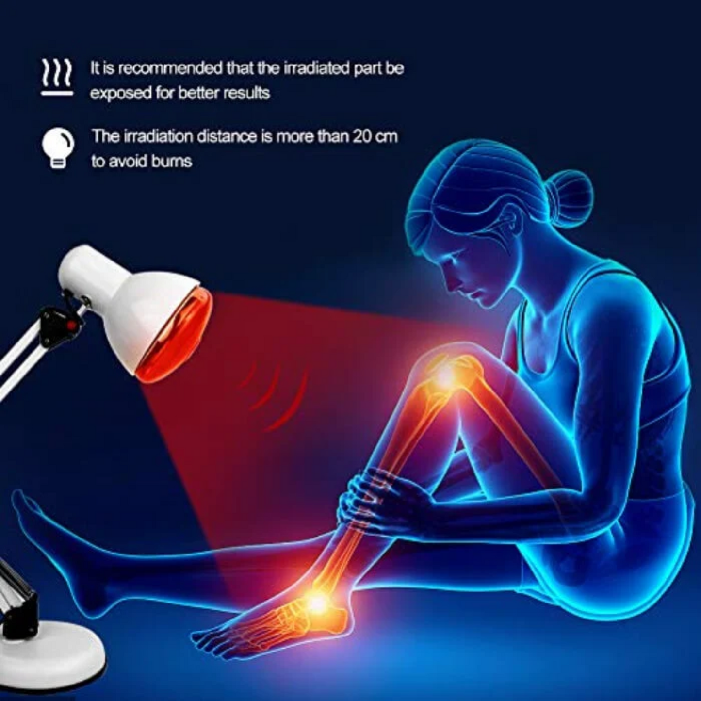 Portable Infrared Heat Therapy Lamp On Adjustable Stand