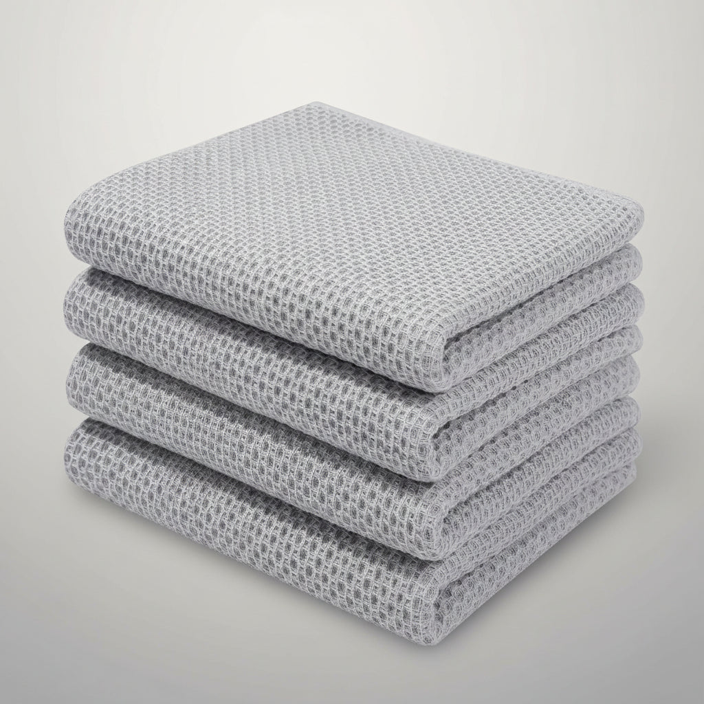 Gentle Kitchen Dish Towels Set Thick Absorbent Textured Weave