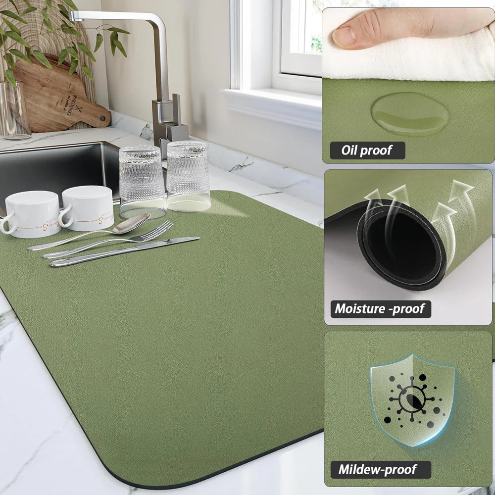 Waterproof Kitchen Counter Mat Dish Drying Pad