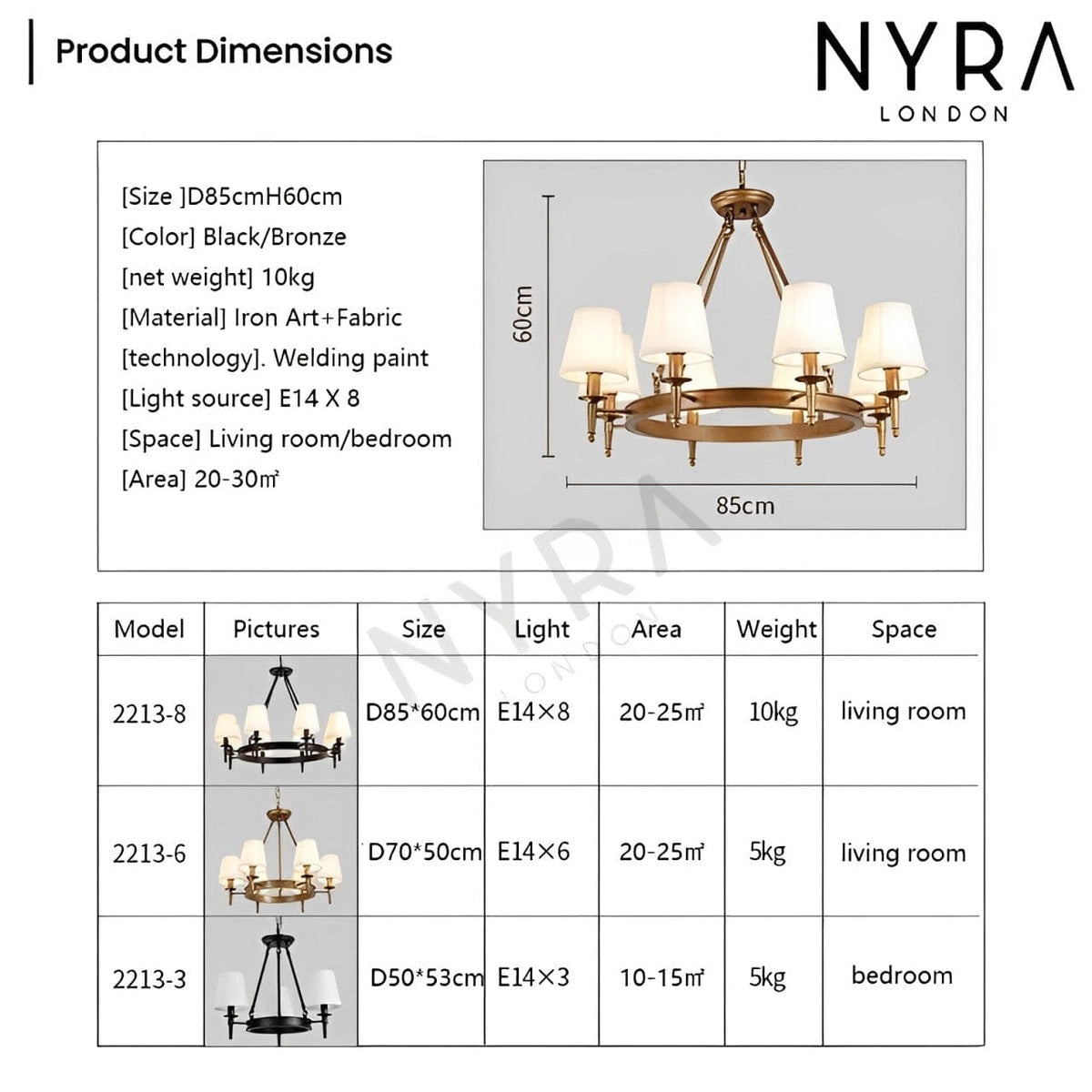 Elegant Fabric Hanging Lamp