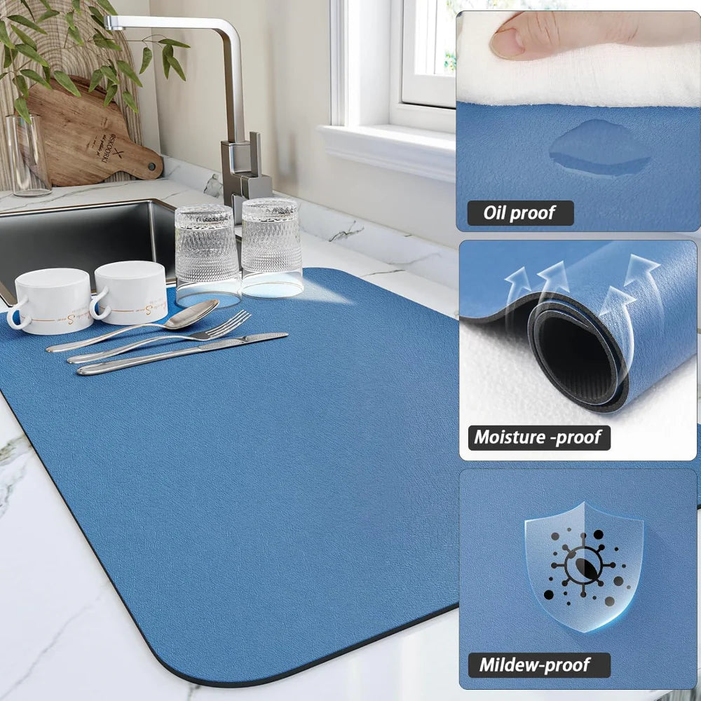 Waterproof Kitchen Counter Mat Dish Drying Pad