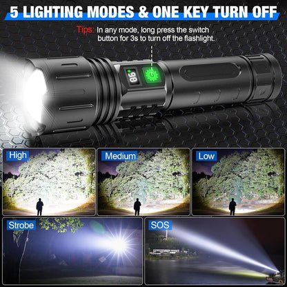 High Power LED Torch With Rechargeable Battery Pack
