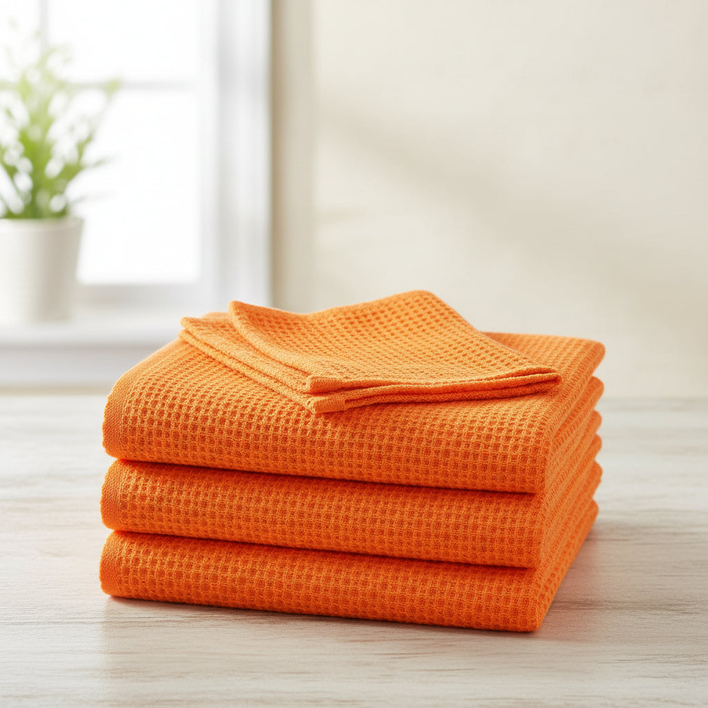 Gentle Kitchen Dish Towels Set Thick Absorbent Textured Weave
