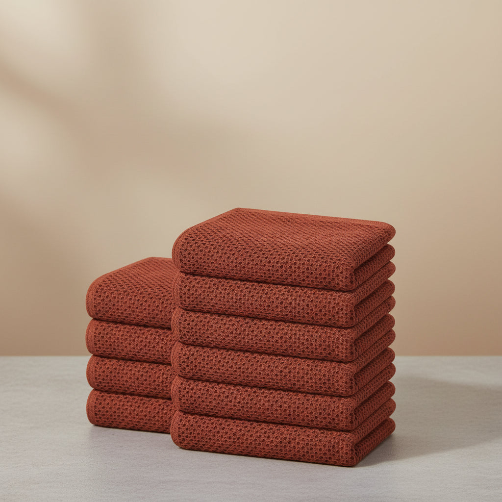 Gentle Kitchen Dish Towels Set Thick Absorbent Textured Weave