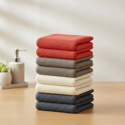 Gentle Kitchen Dish Towels Set Thick Absorbent Textured Weave