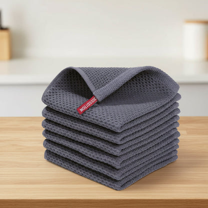 Gentle Kitchen Dish Towels Set Thick Absorbent Textured Weave
