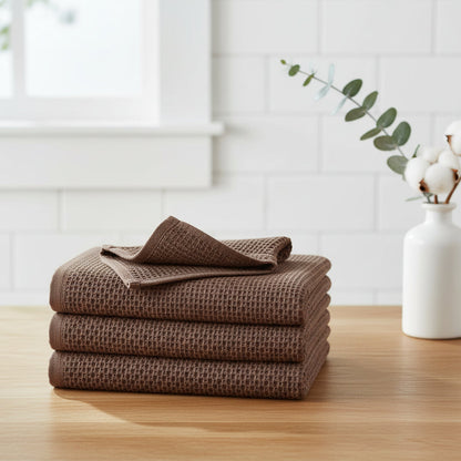 Gentle Kitchen Dish Towels Set Thick Absorbent Textured Weave