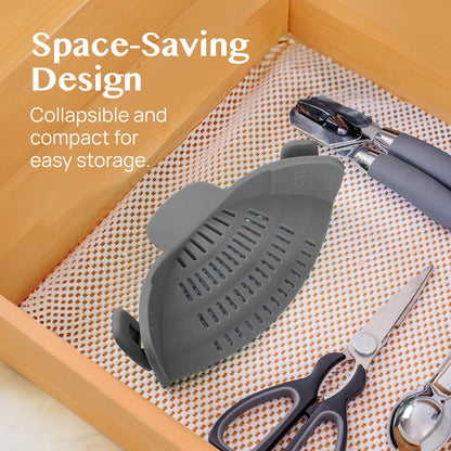 Silicone Pot Colander Clip On Kitchen Strainer