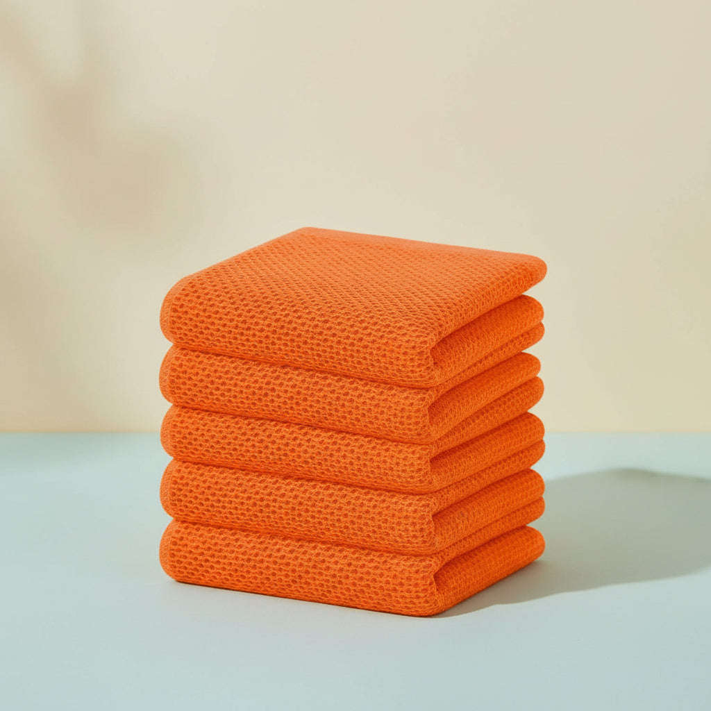 Gentle Kitchen Dish Towels Set Thick Absorbent Textured Weave