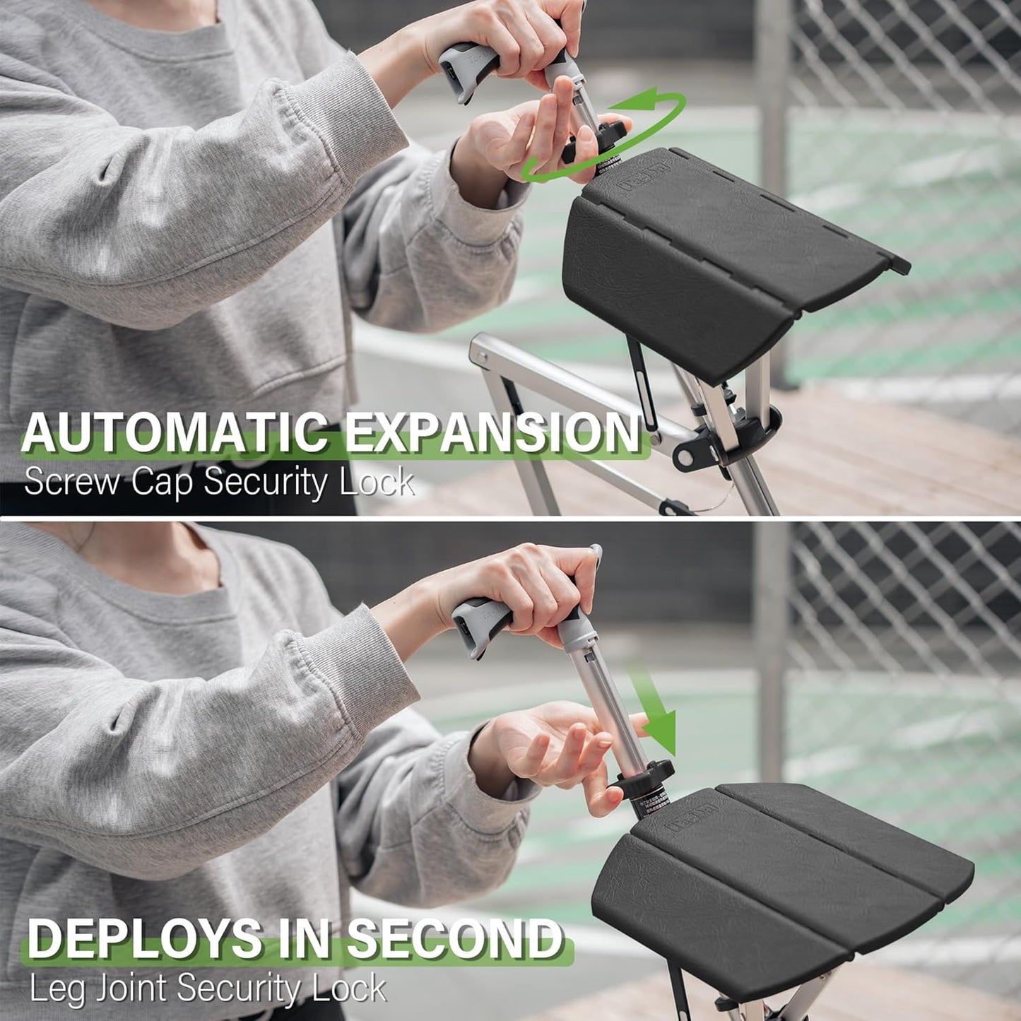 Portable Hiking Staff with Integrated Rest Seat