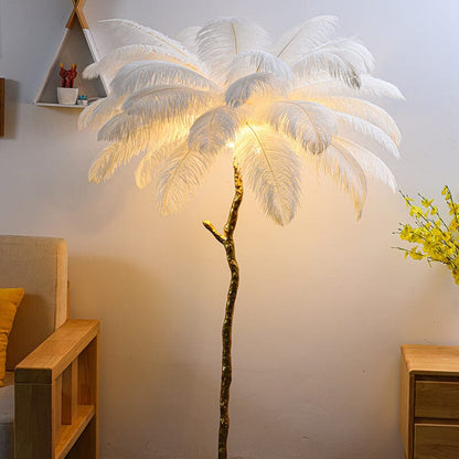 Delicate White Feather Floor Lamp