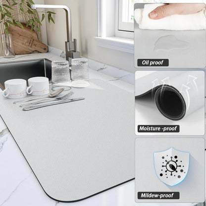 Waterproof Kitchen Counter Mat Dish Drying Pad