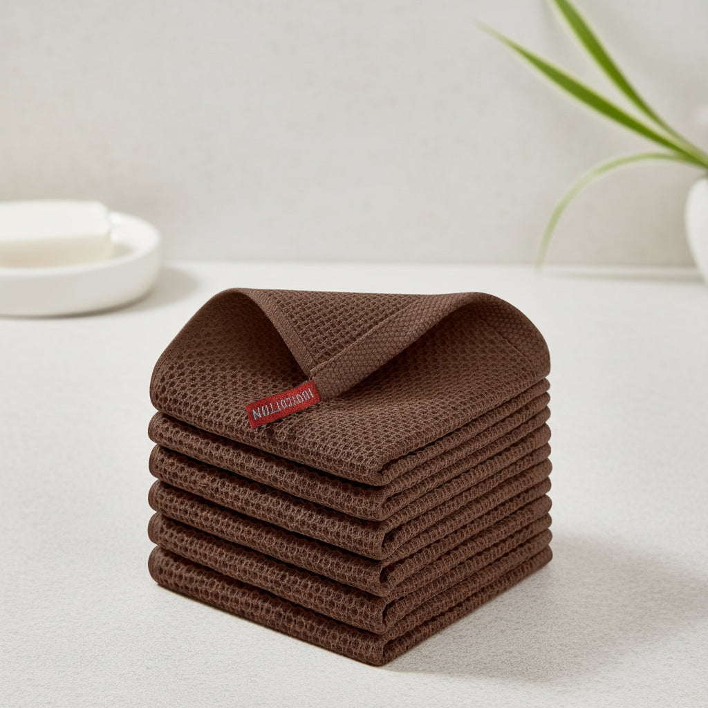 Gentle Kitchen Dish Towels Set Thick Absorbent Textured Weave