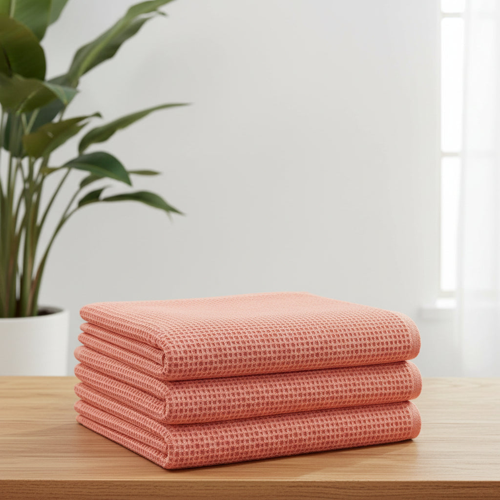 Gentle Kitchen Dish Towels Set Thick Absorbent Textured Weave