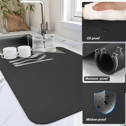 Waterproof Kitchen Counter Mat Dish Drying Pad