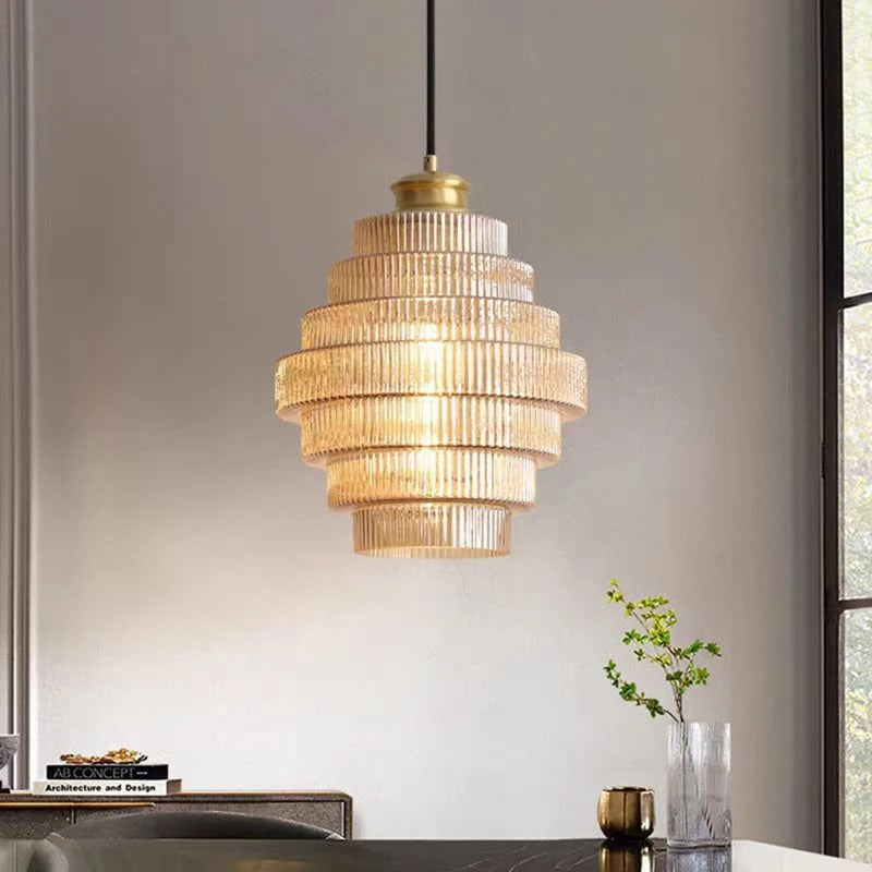 Luxurious Gold Tiered Pendant Light