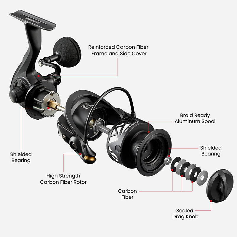 Ultra Light Carbon Fiber Spinning Fishing Reel