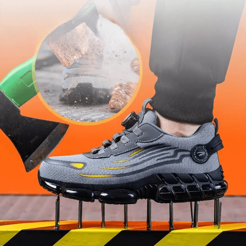 Durable Safety Steel-Toe Work Boots with Adjustable Strap