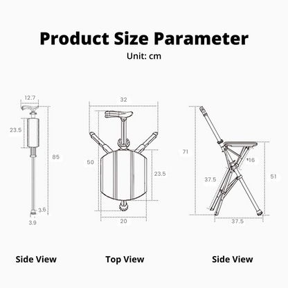 Compact Folding Walking Stick Seat