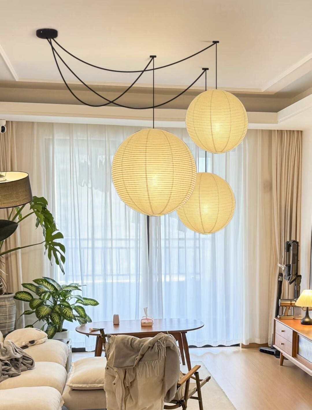 Soft French Glass Ball Pendant Light With Warm Glow