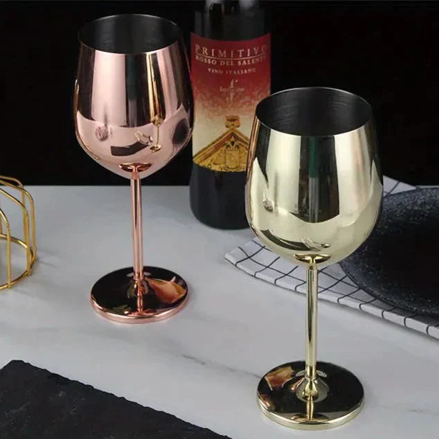 Silver Coated Mirrored Wine Glass