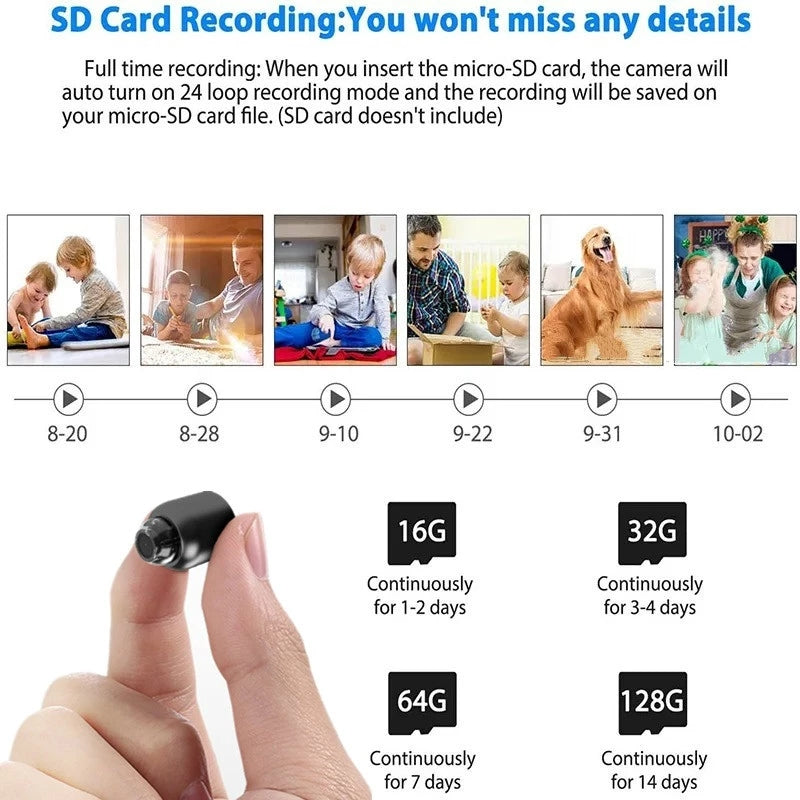Compact Mini Spy Cam with WiFi Motion Detection Alert